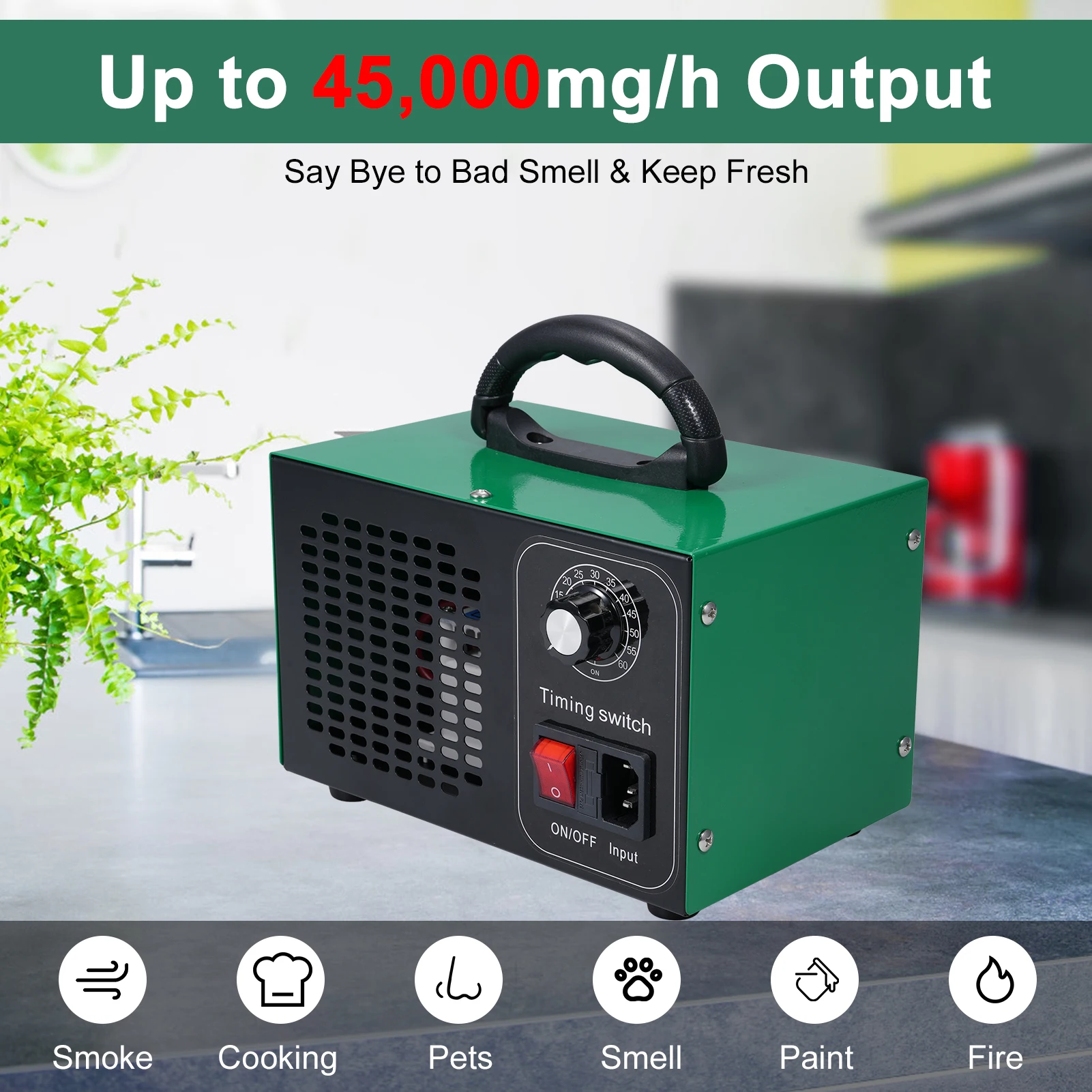 Industrial Ozone Machine Air Purifier - High Capacity Ozone Generator 45,000mg/h Industrial/Home