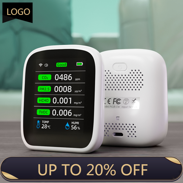 Air Quality Monitor Co2 Pm2.5 Tvoc - 8 in 1 Multifunctional Air Quality