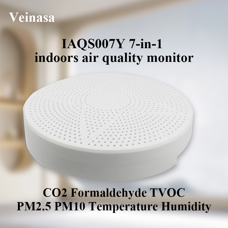2026 IAQS007Y 7-in-1 Indoor Ai - Air Quality Monitor Co2 Pm2.5 Tvoc 评论和价格