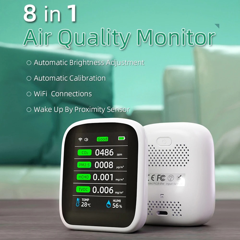 Tuya WIFI 8 In 1 Air Quality M - Air Quality Monitor Co2 Pm2.5 Tvoc 评论和价格