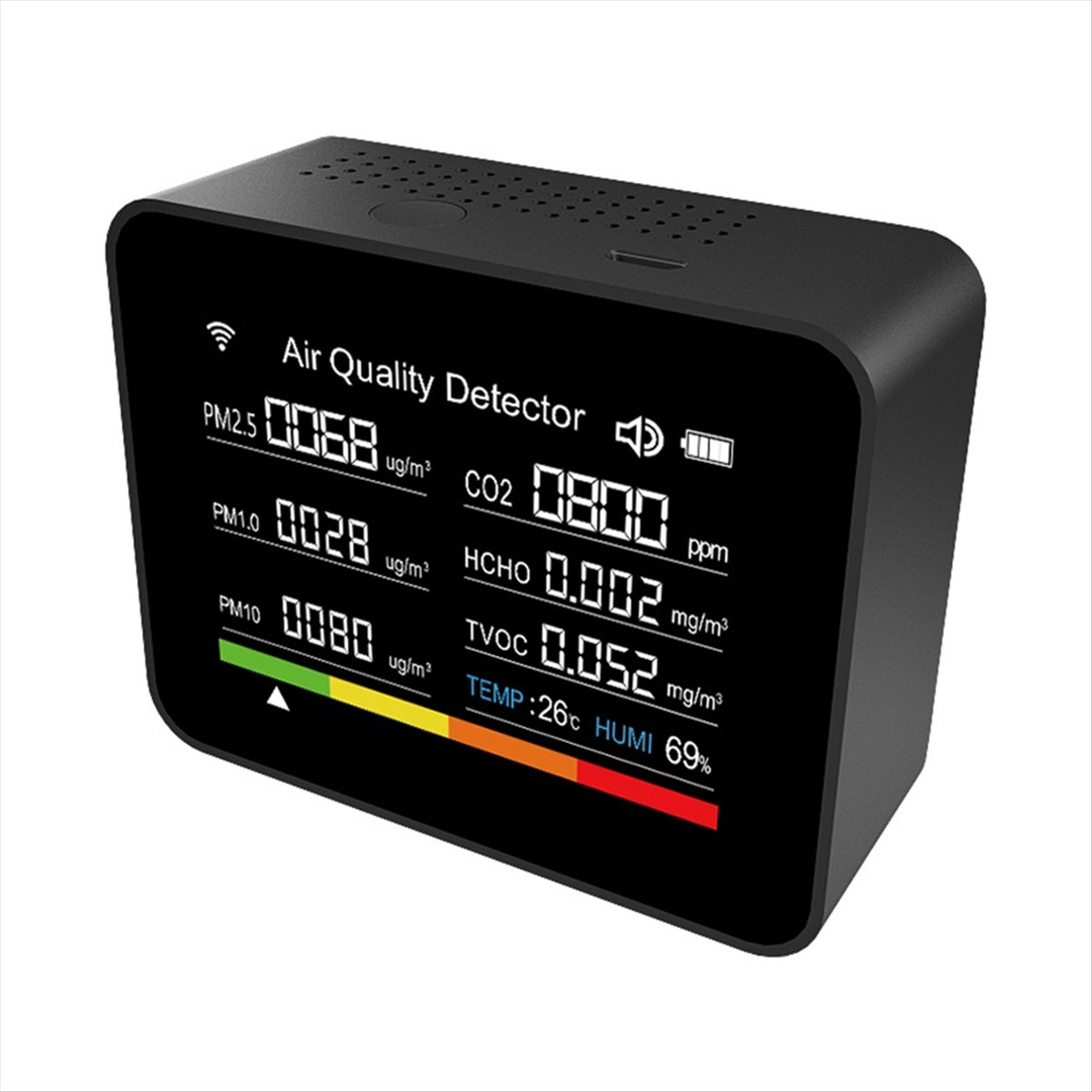 T64C! 13 in 1 Tuya WIFI Air Qu - Air Quality Monitor Co2 Pm2.5 Tvoc 评论和价格