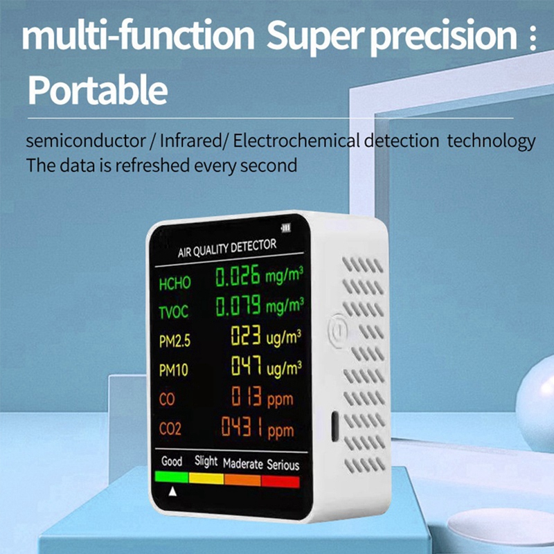 6 In 1 PM2.5 PM10 HCHO TVOC CO - Air Quality Monitor Co2 Pm2.5 Tvoc 评论和价格