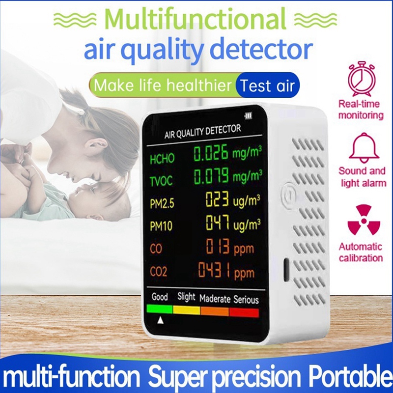 6 In 1 PM2.5 PM10 HCHO TVOC CO - Air Quality Monitor Co2 Pm2.5 Tvoc 评论和价格