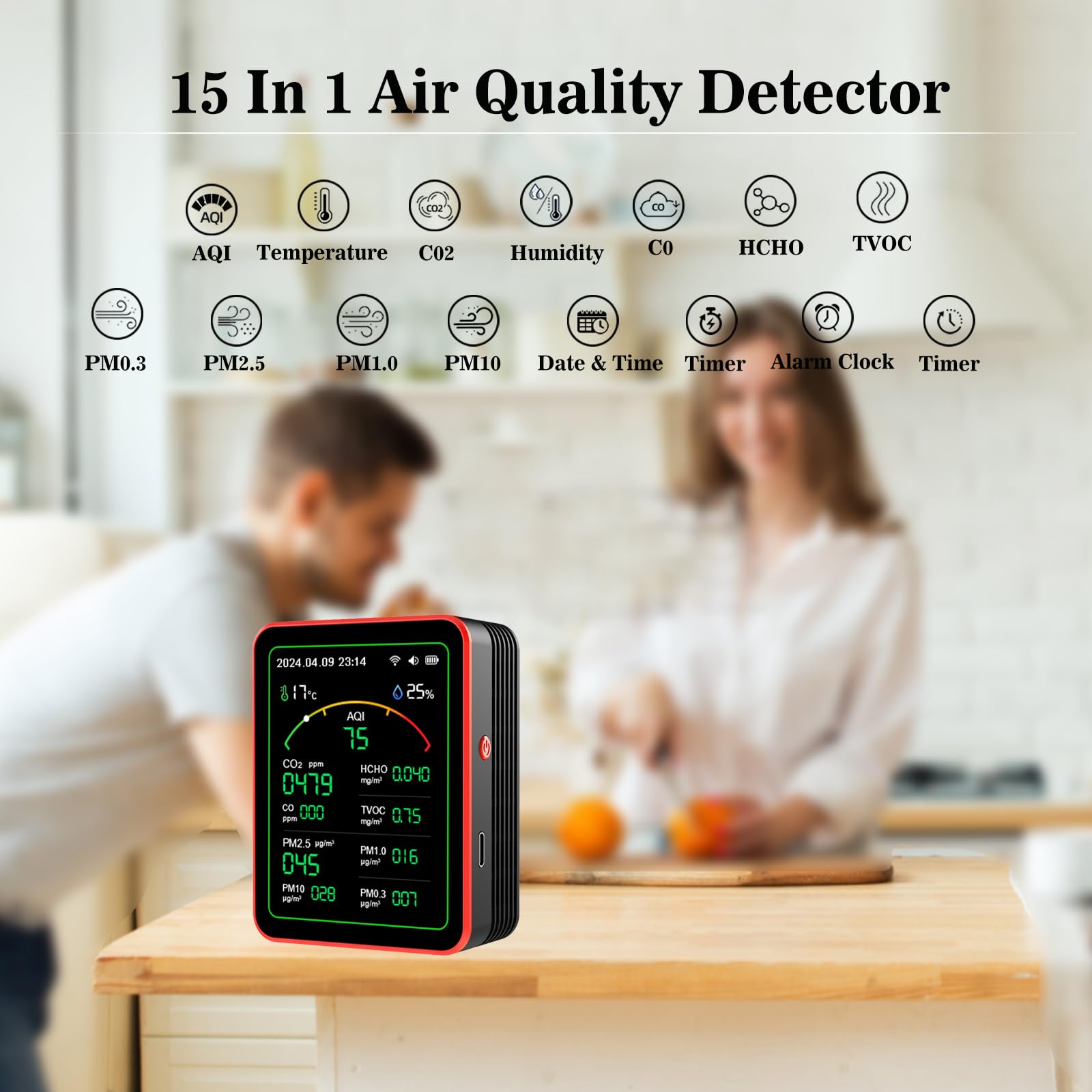 Smart Life 15 in 1 Air Quality - Air Quality Monitor Co2 Pm2.5 Tvoc 评论和价格