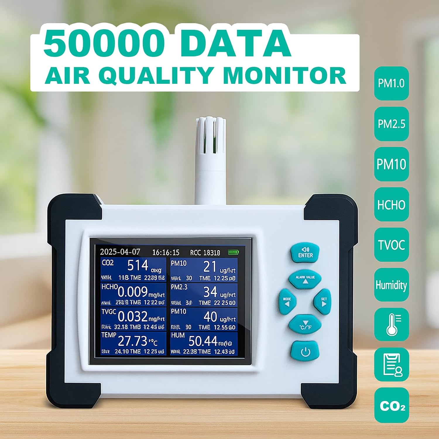 CO2 Gas Detector PM2.5 PM10 HC - Air Quality Monitor Co2 Pm2.5 Tvoc 评论和价格