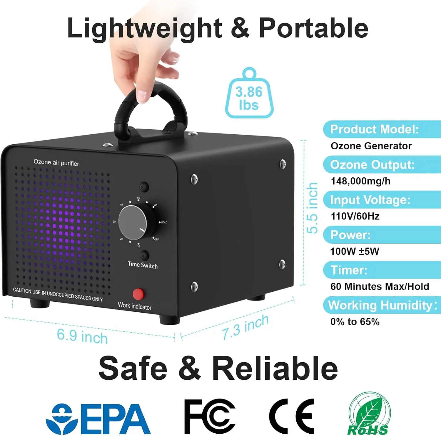 US Shipping Ozone Generator 14 - Industrial Ozone Machine Air Purifier 评论和价格