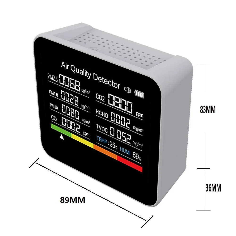 9 in 1 Air Quality Monitor CO2 - Air Quality Monitor Co2 Pm2.5 Tvoc 评论和价格
