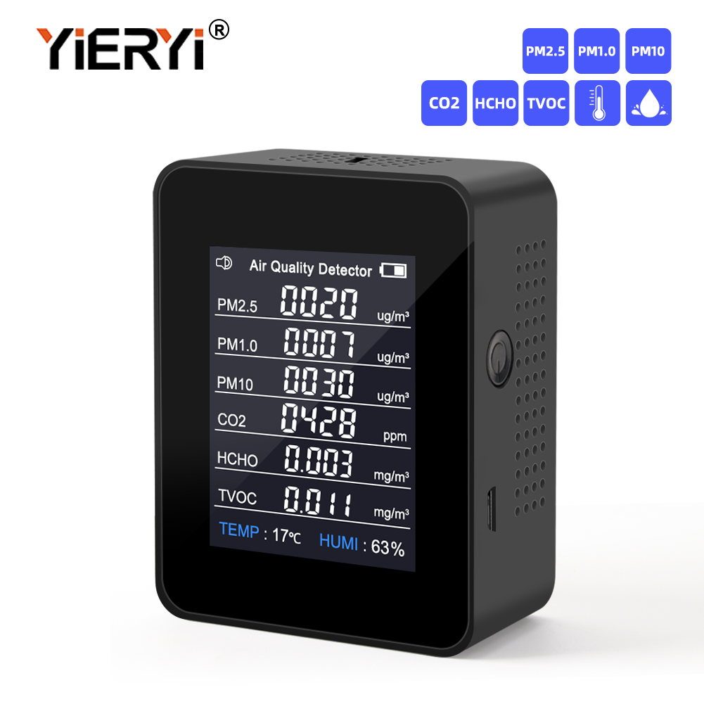 Yieryi 8 In 1 Air Quality Dete - Air Quality Monitor Co2 Pm2.5 Tvoc 评论和价格