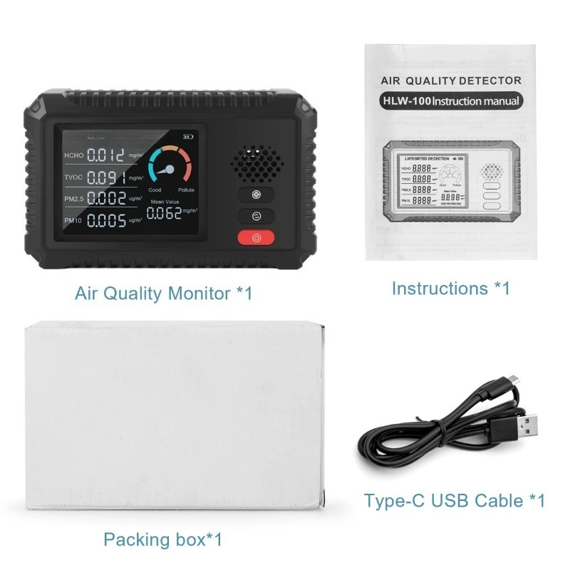 Multifunctional Air Quality De - Air Quality Monitor Co2 Pm2.5 Tvoc 评论和价格
